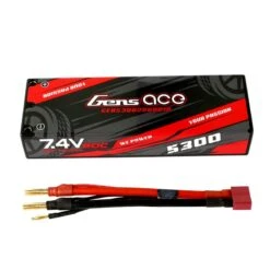 Gens Ace 5300mAh 2S 7.4V 60C HardCase RC 10# Car Lipo Battery Pack With T-plug