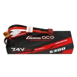 Gens Ace 5300mAh 7.4V 2S1P 60C Car Lipo Battery Pack Hardcase 24# With T Plug